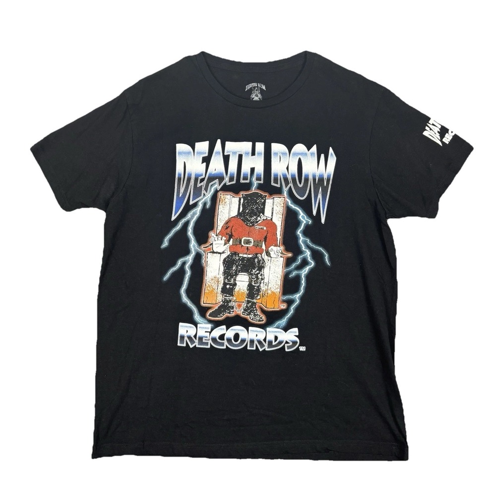 Death‎ Row Records Graphic T-Shirt Mens L Black Hip Hop Rap Music Tee Streetwear